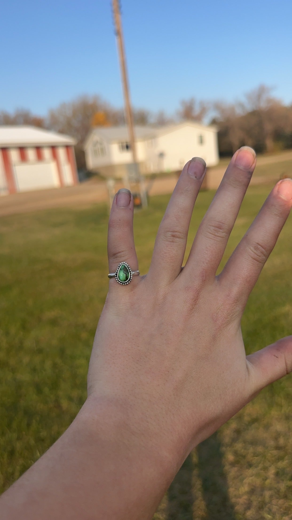 Genuine Green Turquoise Ring